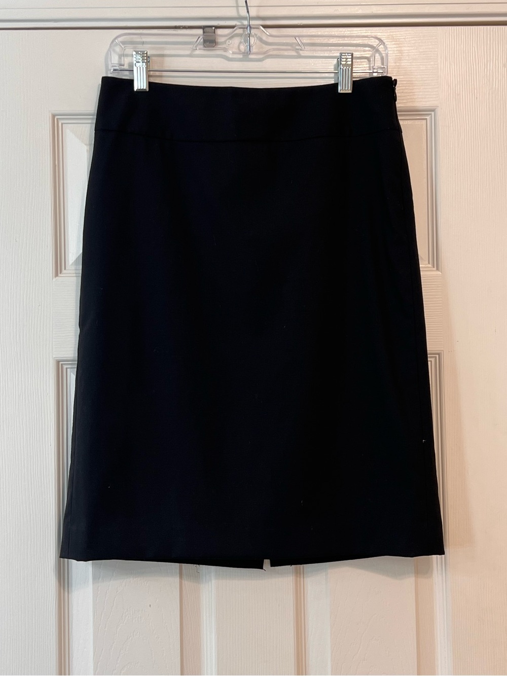Banana Republic Black Wool Blend Stretch Pencil Career Midi Skirt Size 4 Wool